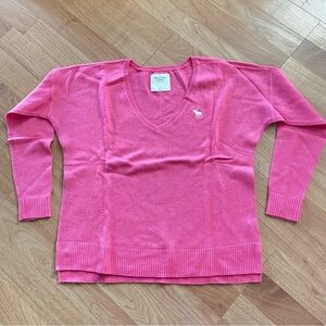 Abercrombie Barbie Pink V Neck Sweater